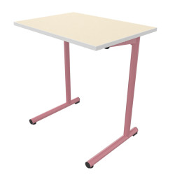 TABLE S2 1 PERSONNE 50*70 T5 ROSE ANGLAIS - PLATEAU SERINGA - CHANT ABS BLANC